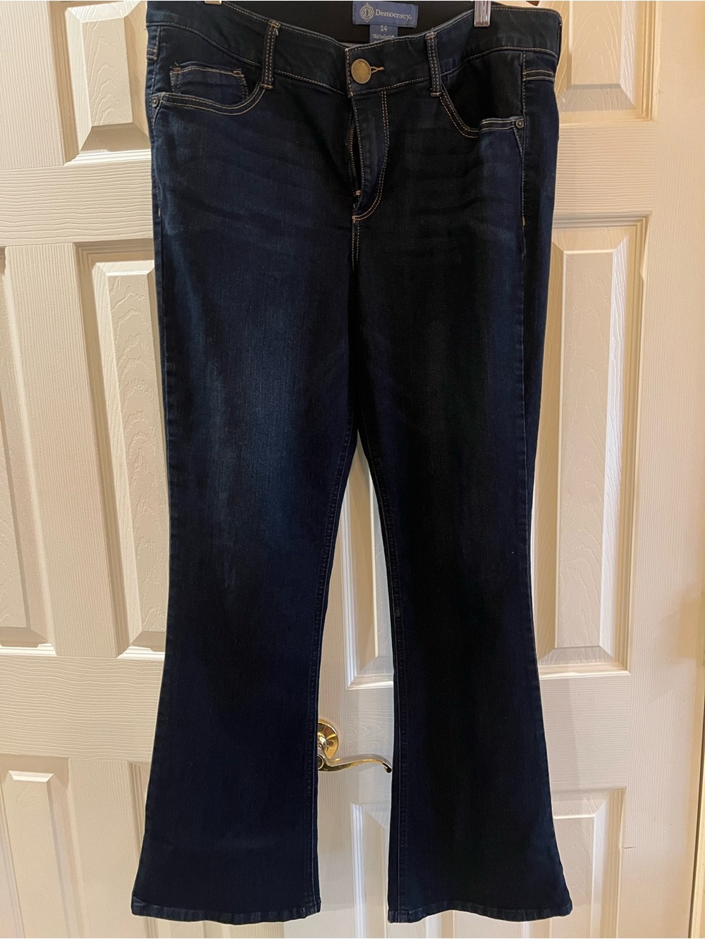 Democracy Women's Dark Indigo Wide Leg Jeans - Picture 2 of 12